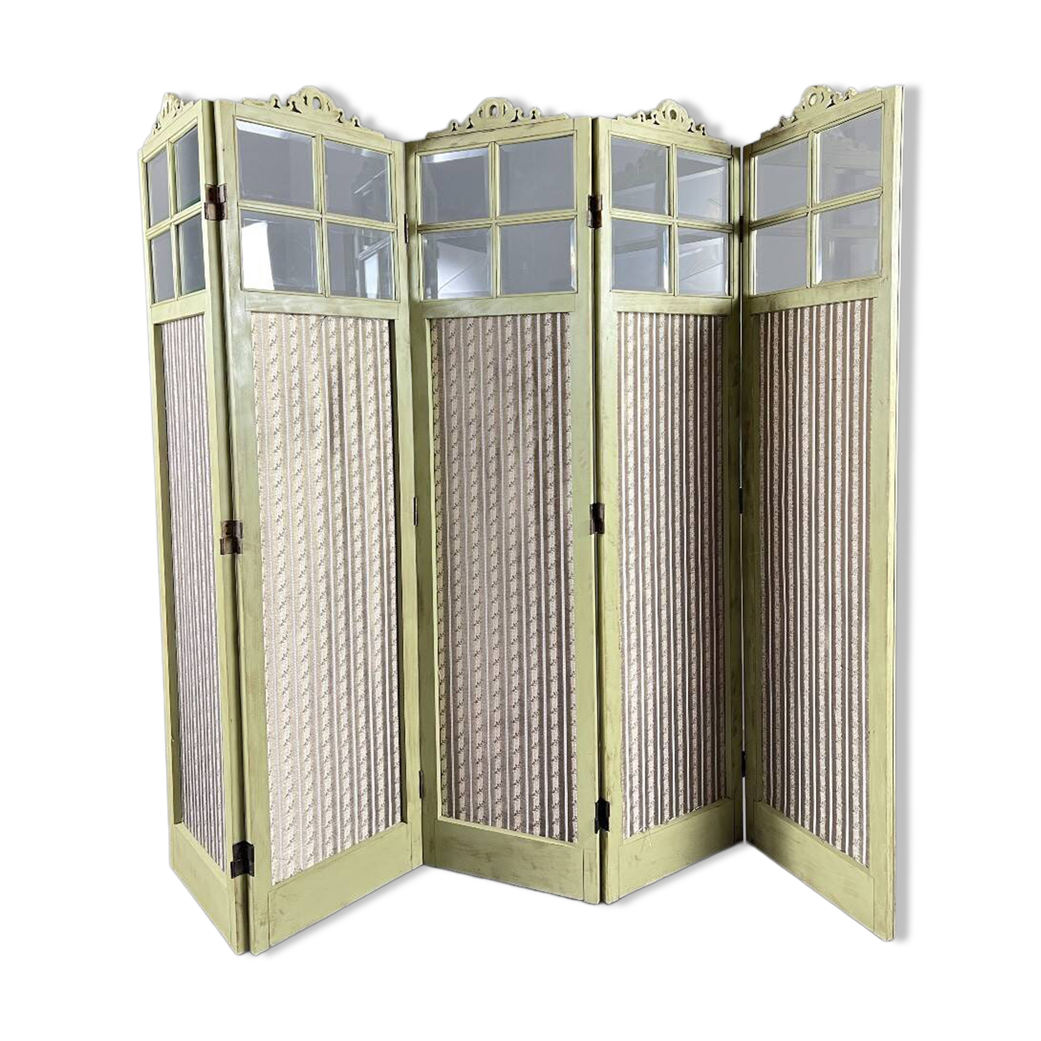 Five-panel screen in Louis XVI style, 19th century.