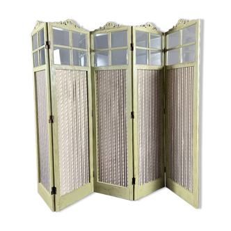 Five-panel screen in Louis XVI style, 19th century.