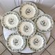 Set of 6 dessert plates Terre de Fer Gien model "Laviary" late nineteenth