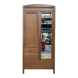 Armoire, penderie en chêne massif époque 1950-1960