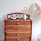 Rattan chest of drawers from the 1970s.
