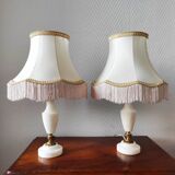 Pair of vintage alabaster lamps
