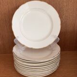 Service of 53 pieces of plates and dishes by Villeroy & Boch in cream and gold, model Saar.