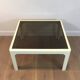 Pair of large white lacquered fiberglass side tables. Poschinger