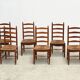 Set of six French dining chairs