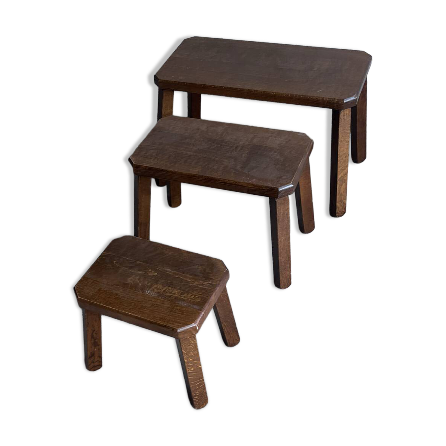 Ensemble de 3 tables gigognes en chêne
