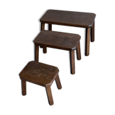 Ensemble de 3 tables gigognes en chêne