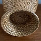 Rattan vase with handles