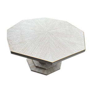 Table en travertin et - laiton