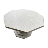 Travertine and brass table