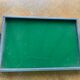 Art deco wood and glass tray, handles in Bakelite