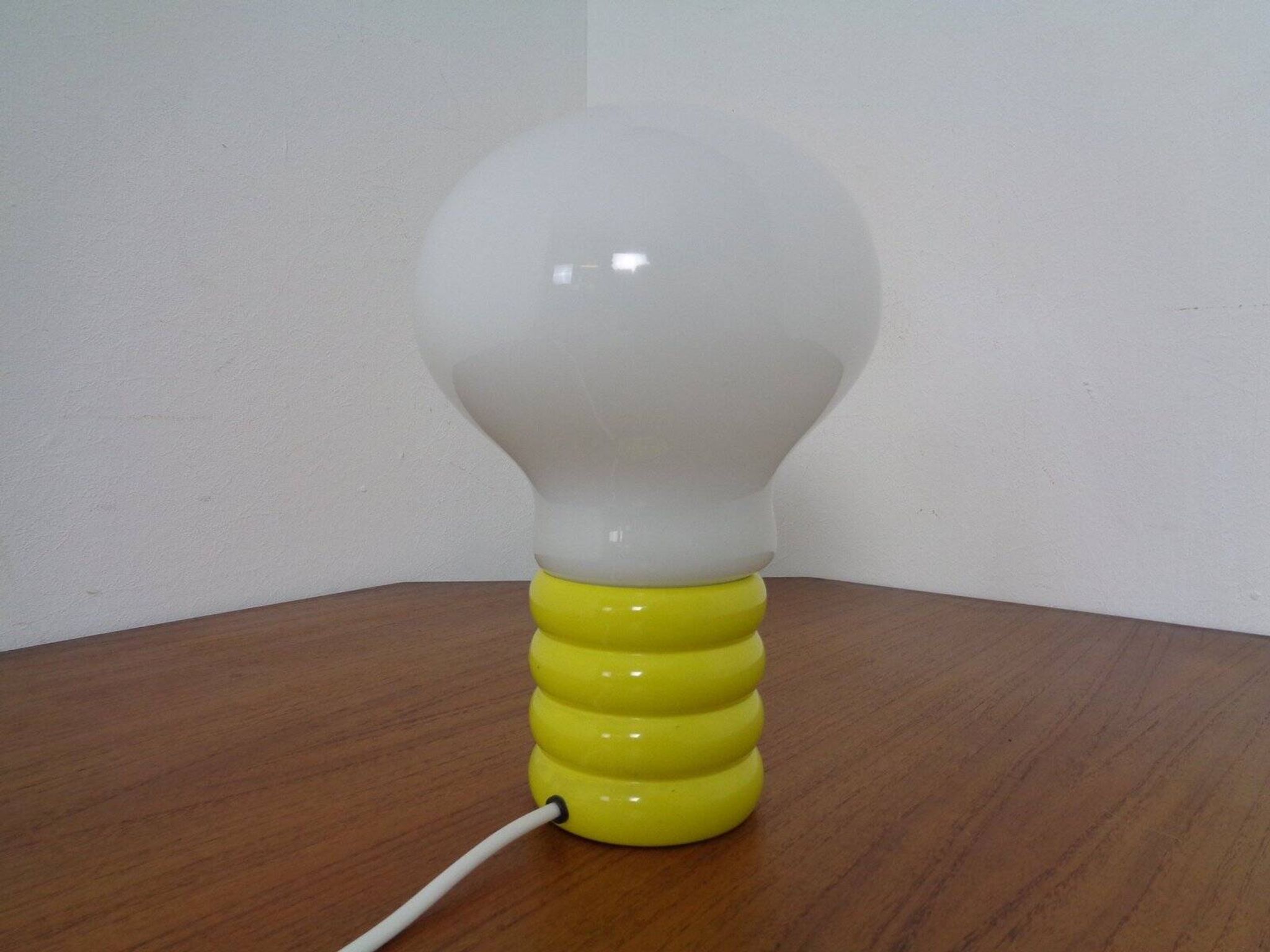 Yellow Opaline Glass Bulb Lamp by Ingo Maurer for M Design, 1960s