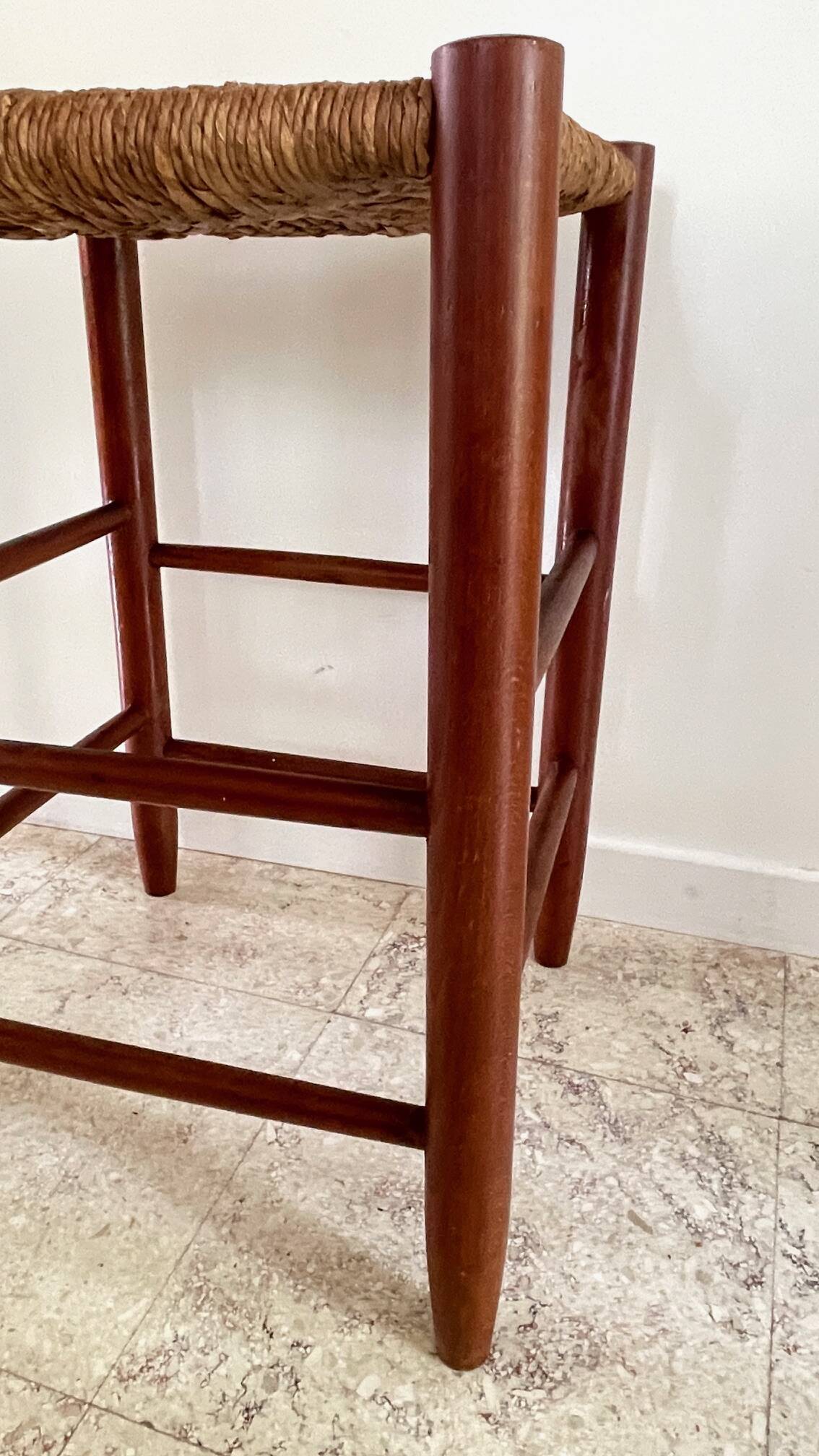TABOURET Paille VINTAGE
