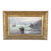 Old marine painting – Oil on panel signed Léo Spanoghe