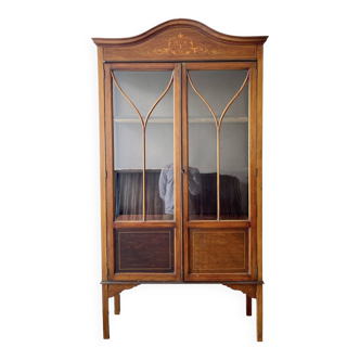 Antique edwardian glass display cabinet