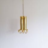 Modern mid-century brass chandelier Reflex Pierre Forssell Skultuna, Sweden