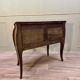Curved sauteuse commode in stamped marquetry louis xv style xix eme century
