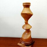 Scandinavian wooden totem candle holder