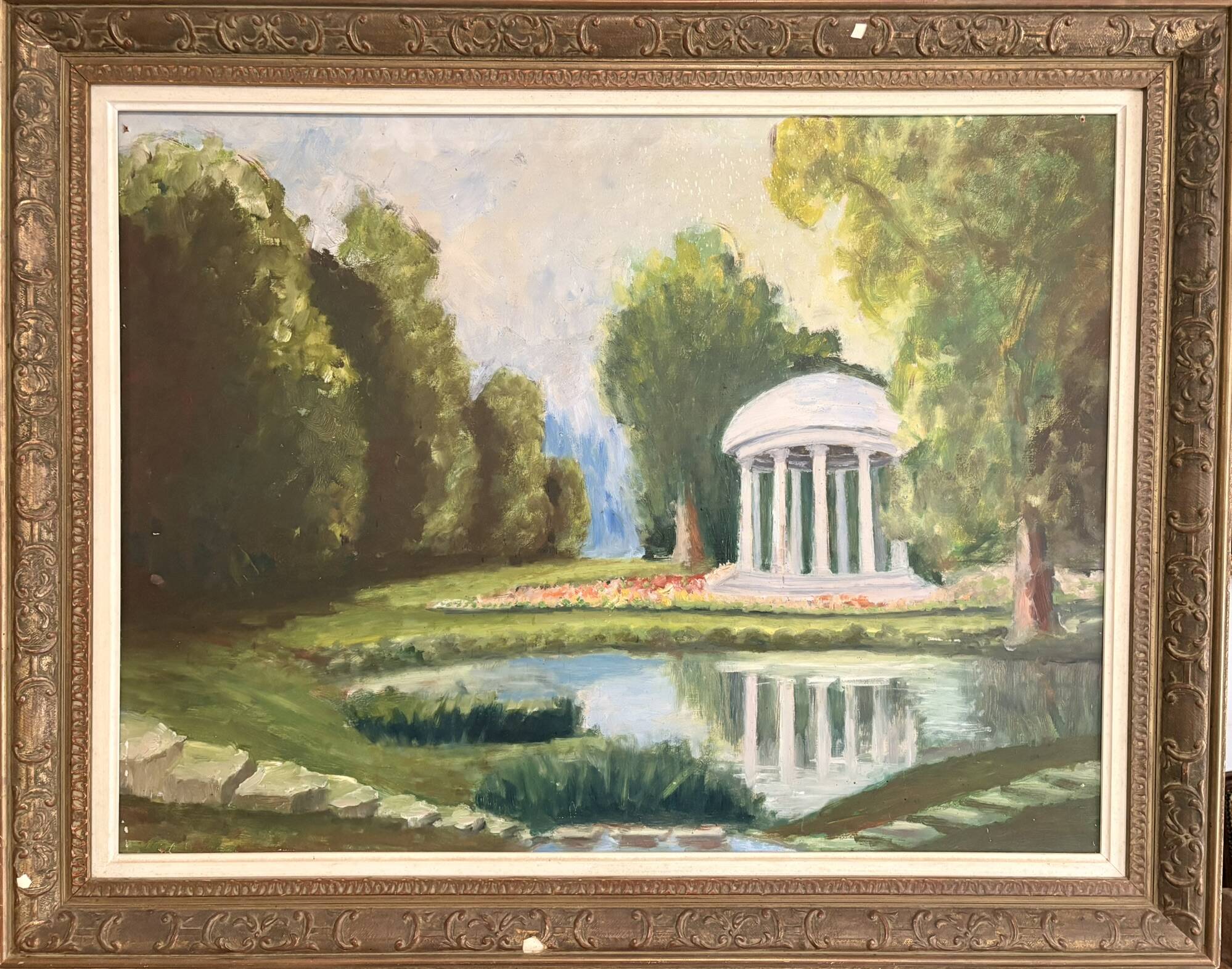 Oil Painting Panel Factory Garden Temple Love Rotunda Impressionism