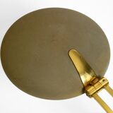 Huge 1970s brass table lamp with adjustable neck and shade from Hillebrand