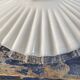 Vintage pendant light in serrated opaline