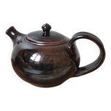 Vintage signed enameled stoneware teapot