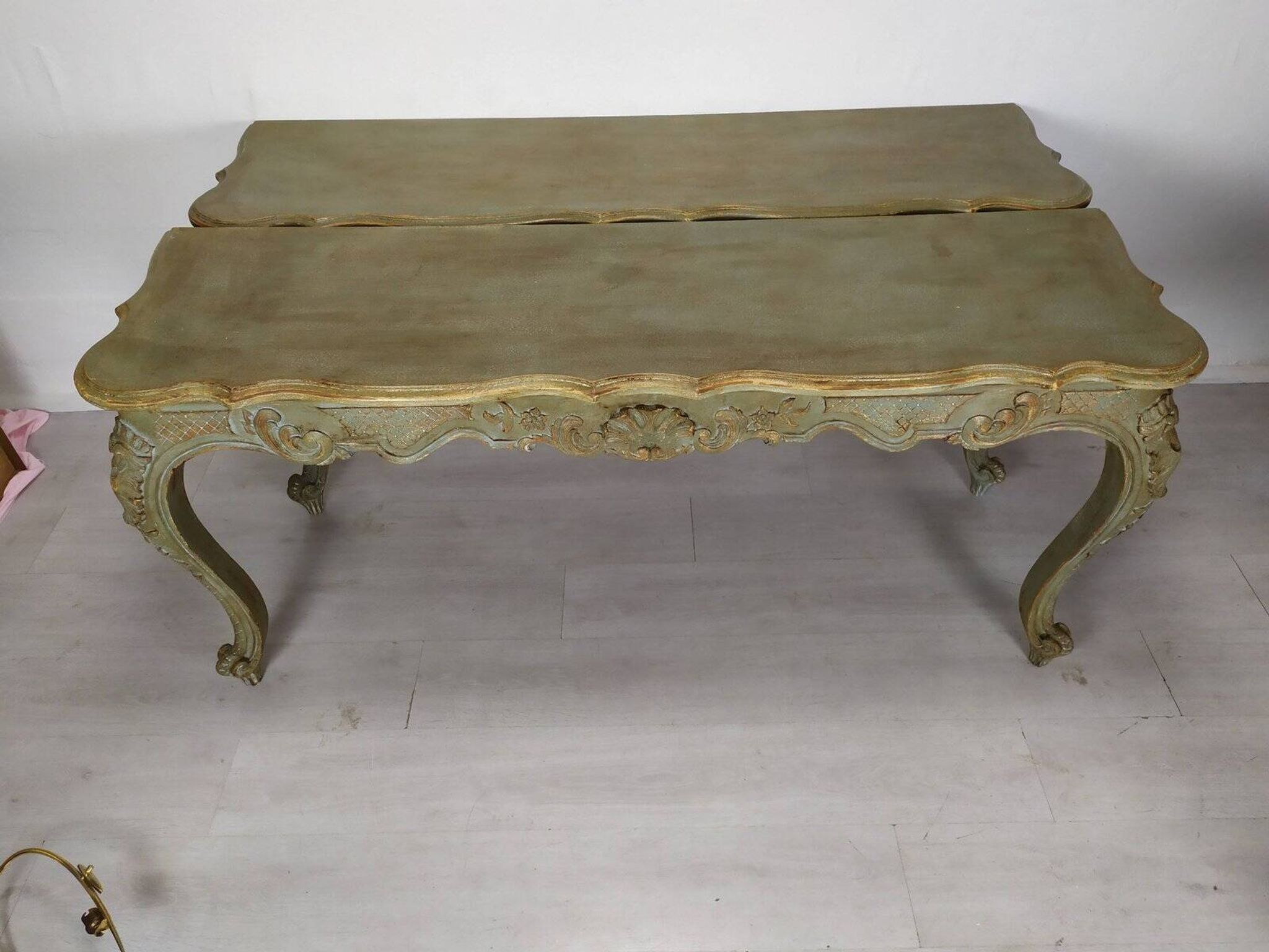 Louis XV style patinated console table
