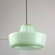 Mid-century italian glass & brass pendant lamp