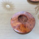 Pair of Scandinavian candlesticks in elm burl