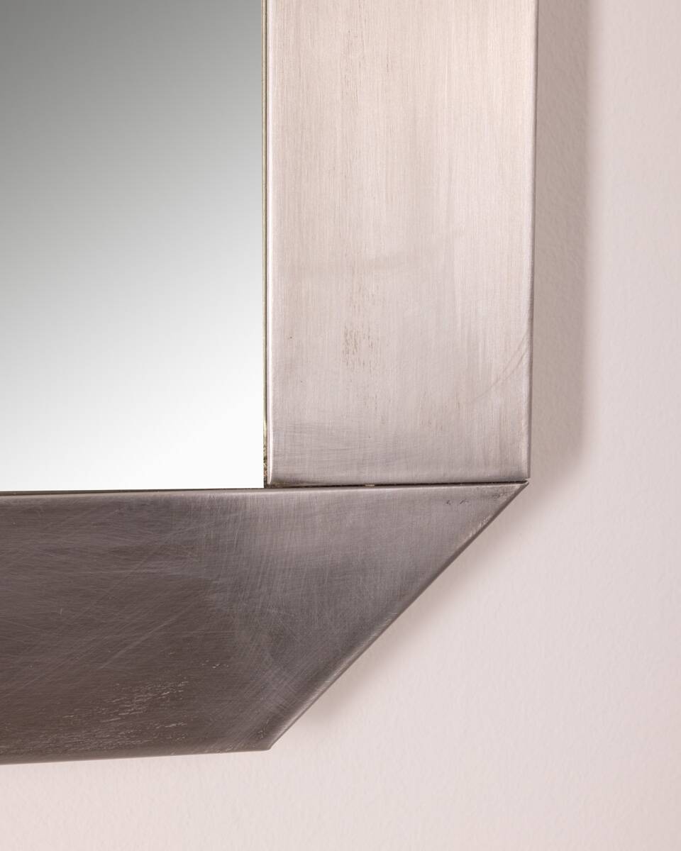 Vintage 1970s square wall mirror designed by gaetano sciolari for valenti