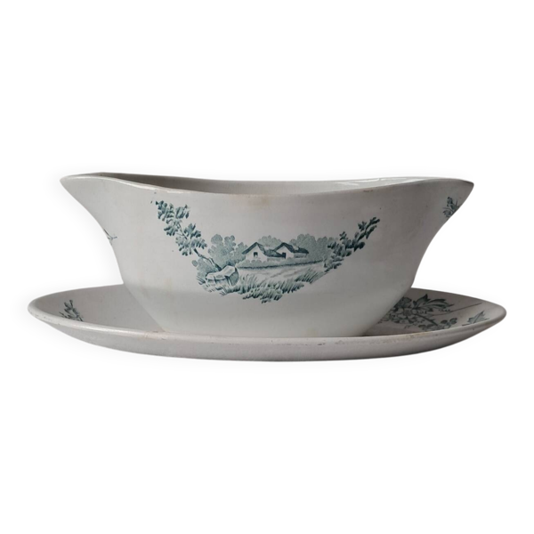 Saucière faïencerie de Pexonne. Modèle Champêtre Terre de fer