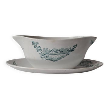 Saucière faïencerie de Pexonne. Modèle Champêtre Terre de fer