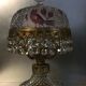 Lampe parisienne vintage à pampilles et cristal ciselé