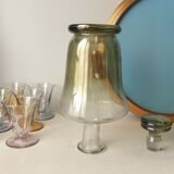 Aperitif liqueur service in iridescent glass on tray