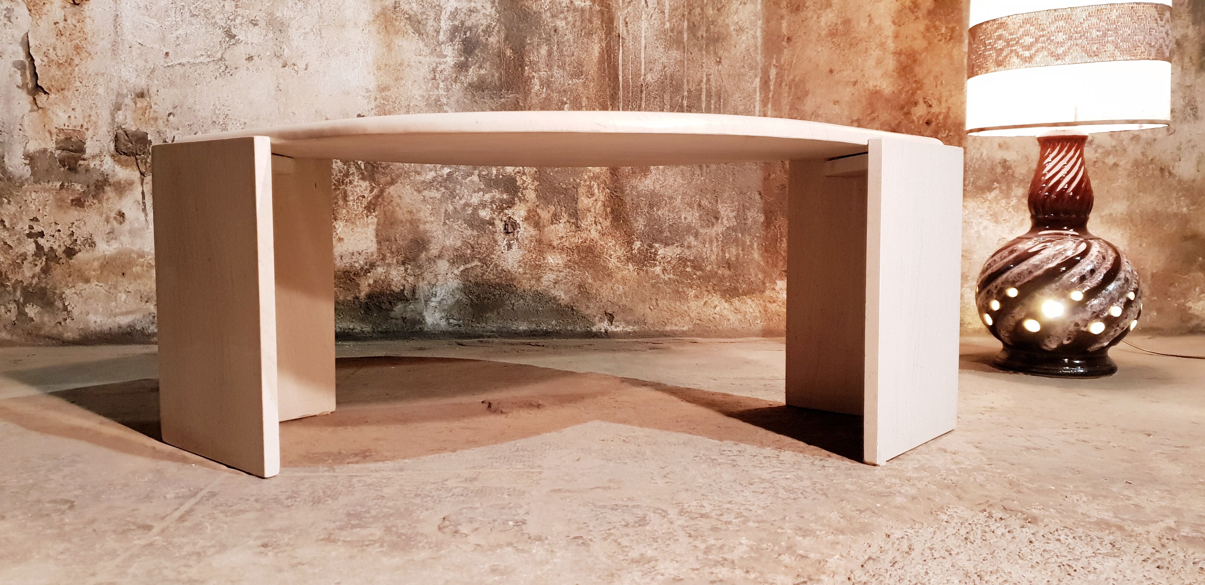 Travertine coffee table