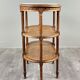 Table desserte de style Louis XVI en bois sculpté, marbre et cannage, XIXe Siècle