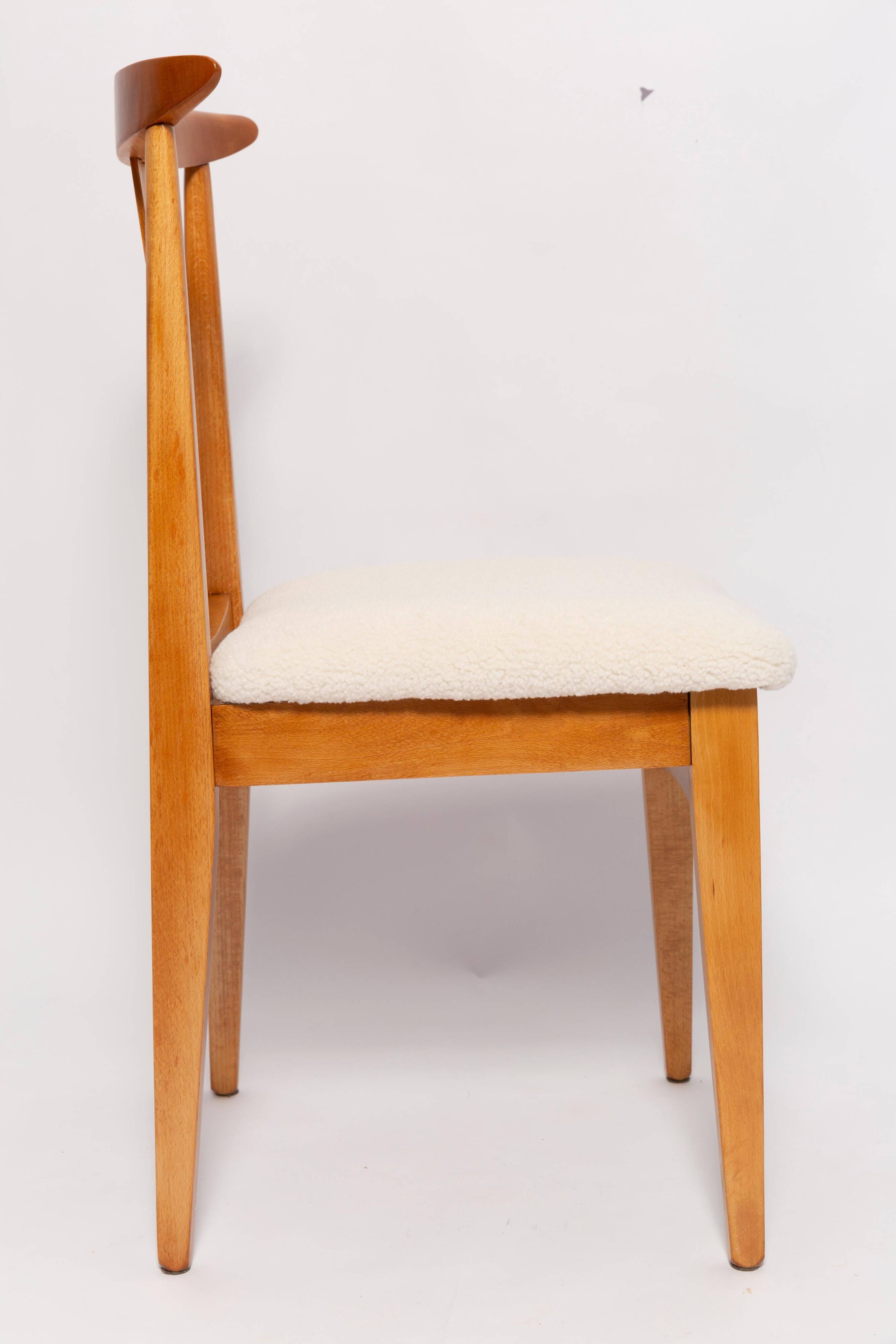 Mid-Century Chair in Cream Ivory Boucle, designed by Mr. Zielinski, Europe, 1960s