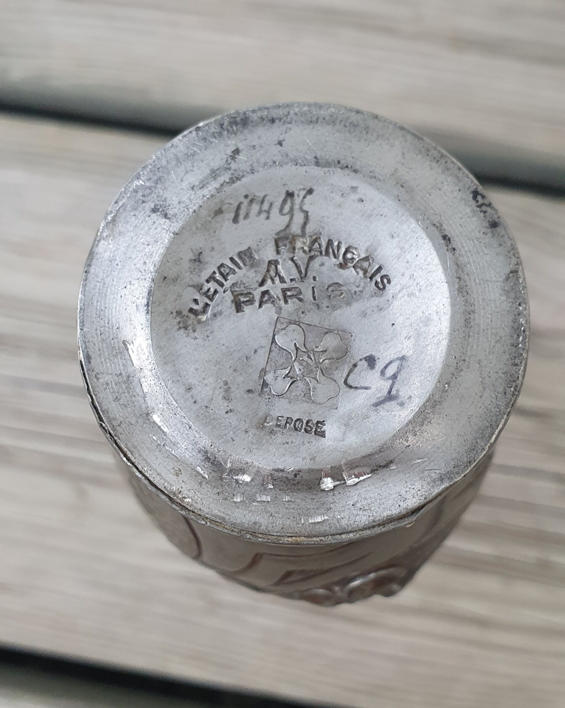 Tin vase A.Villien