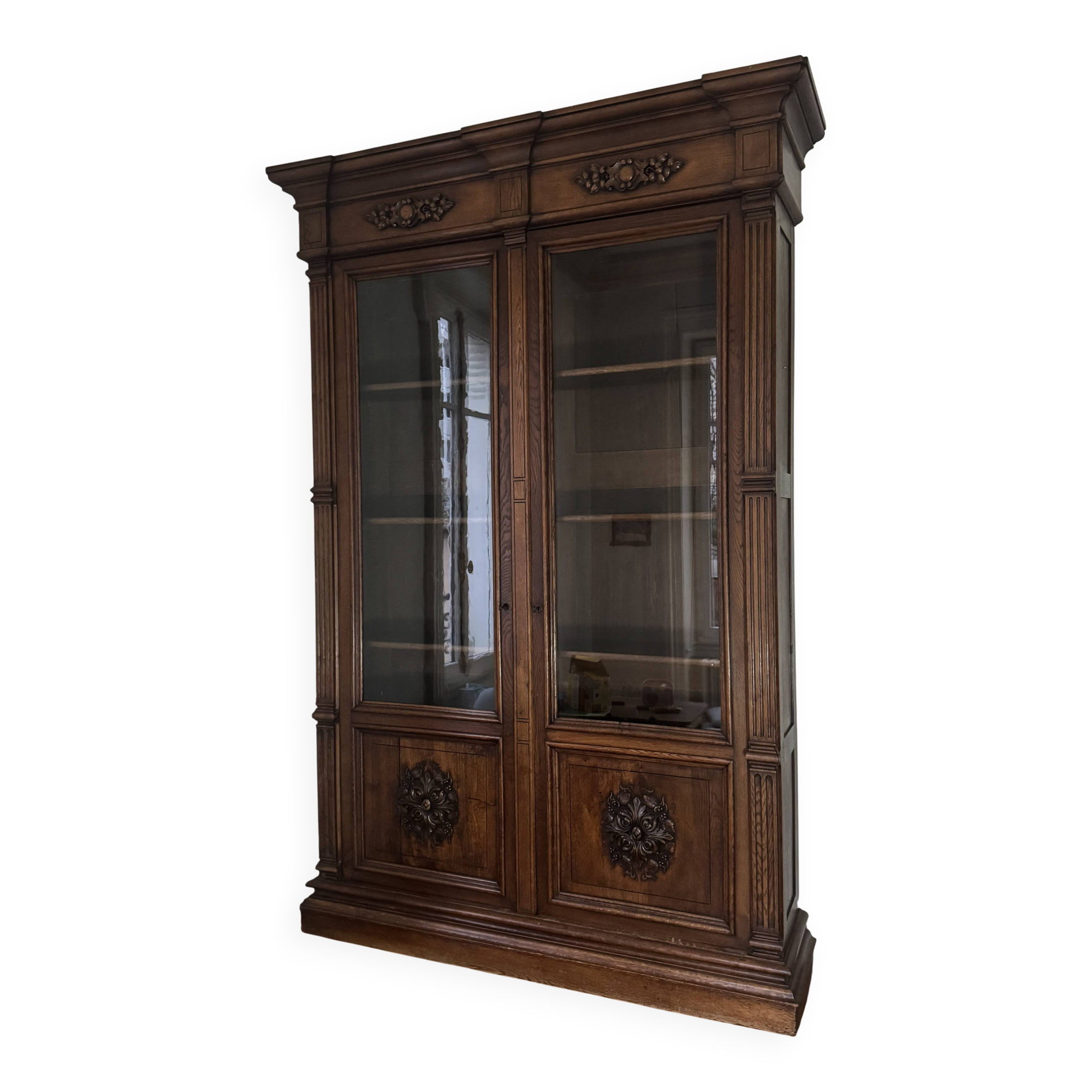 large antique solid wood wardrobe