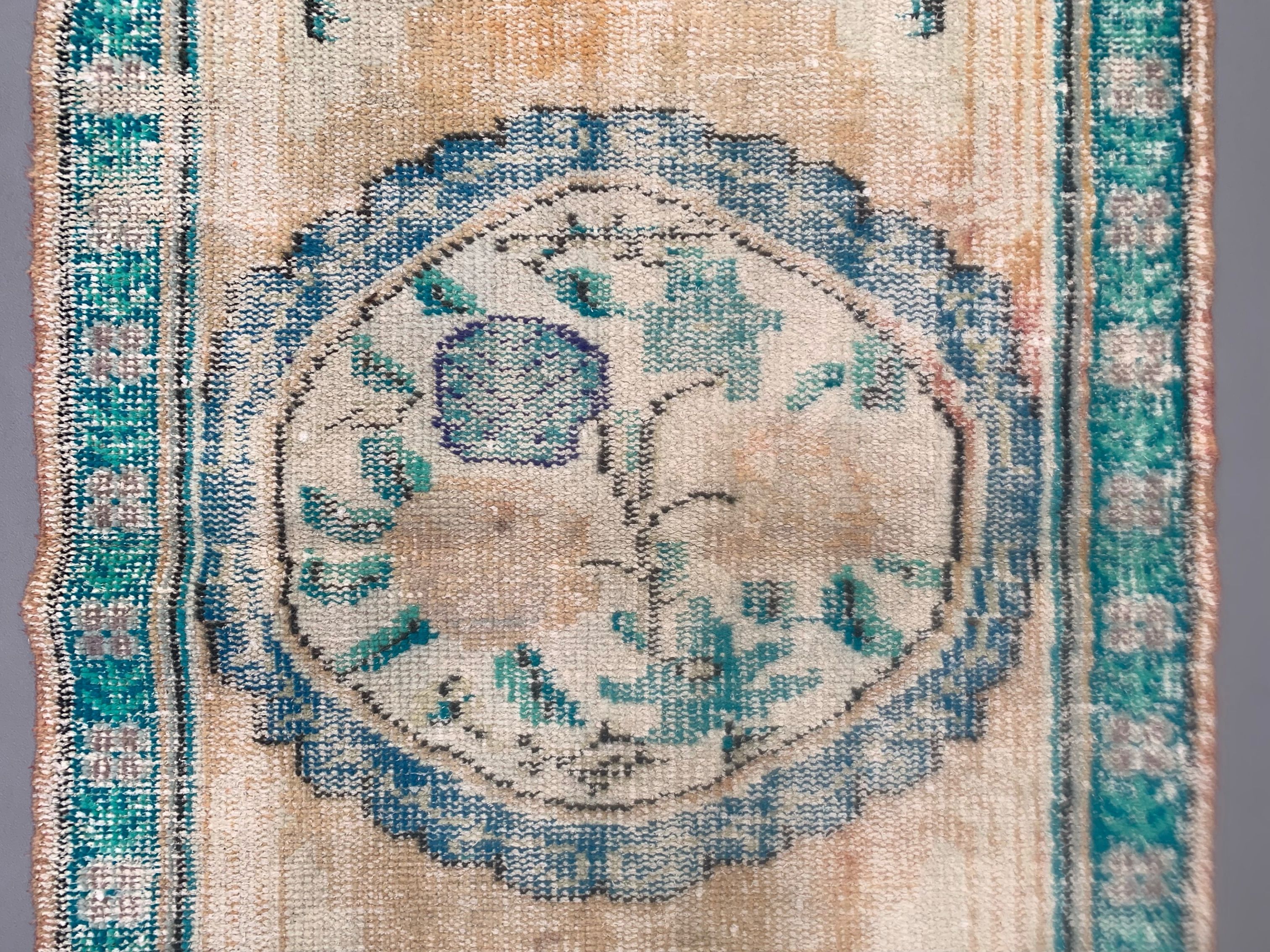 Turkish oushak rug 155x89 cm vintage carpet