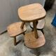 Set of 4 brutalist stools solid wood countryside