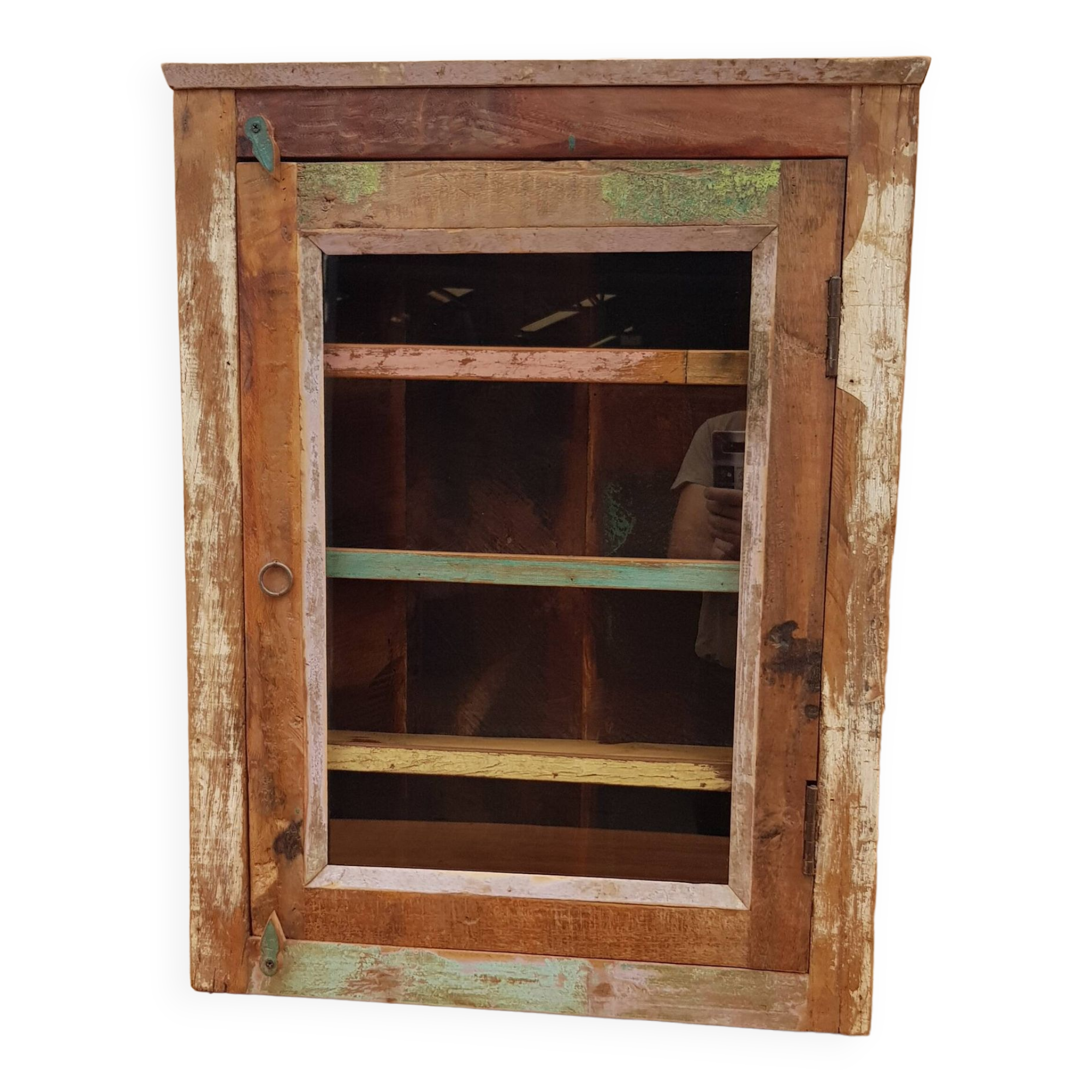 Polychrome teak display case