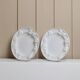 Set of 2 vintage ceramic plates - white glaze, fruit relief - Mid-Century design - Italy 1980s - decorative bowls, wedding decoration, gift