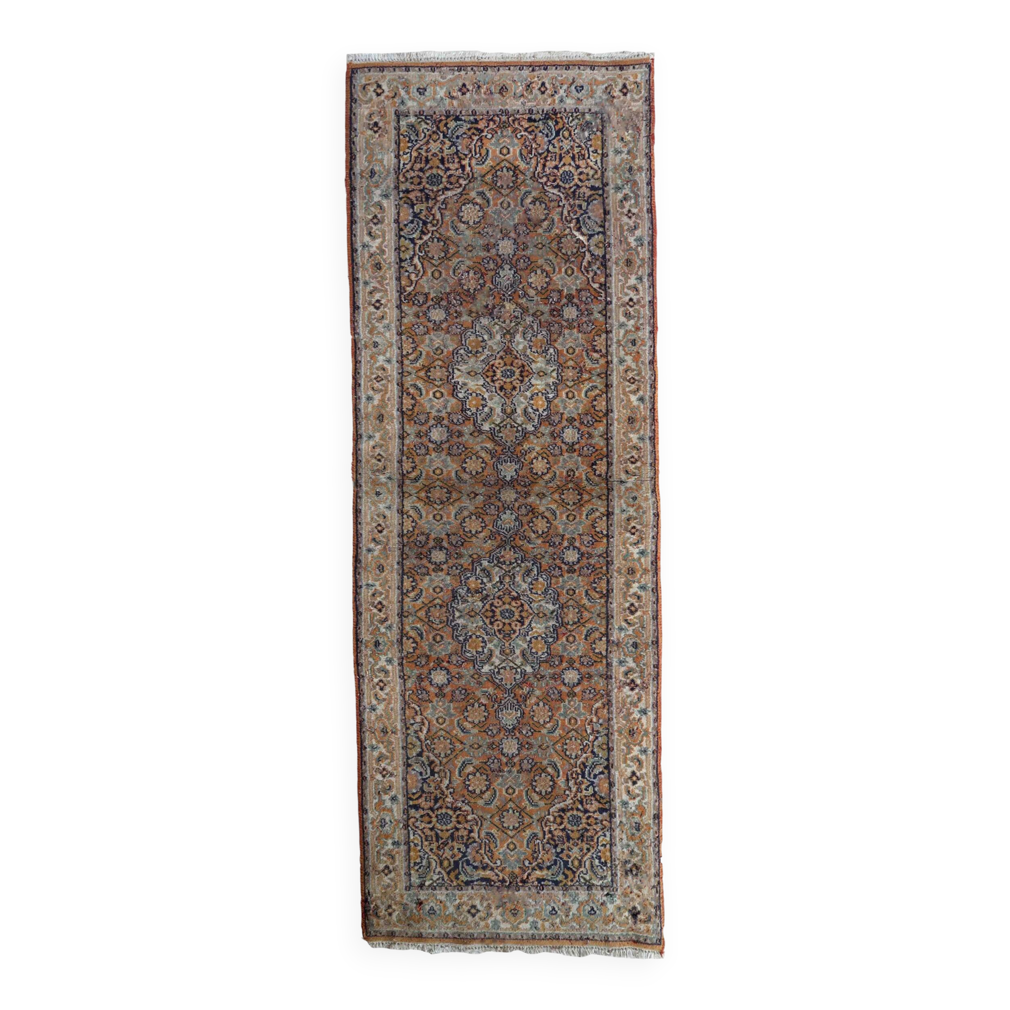 Tapis Vintage Indo-Tabriz en Laine (60cm x 177cm), Années 1970
