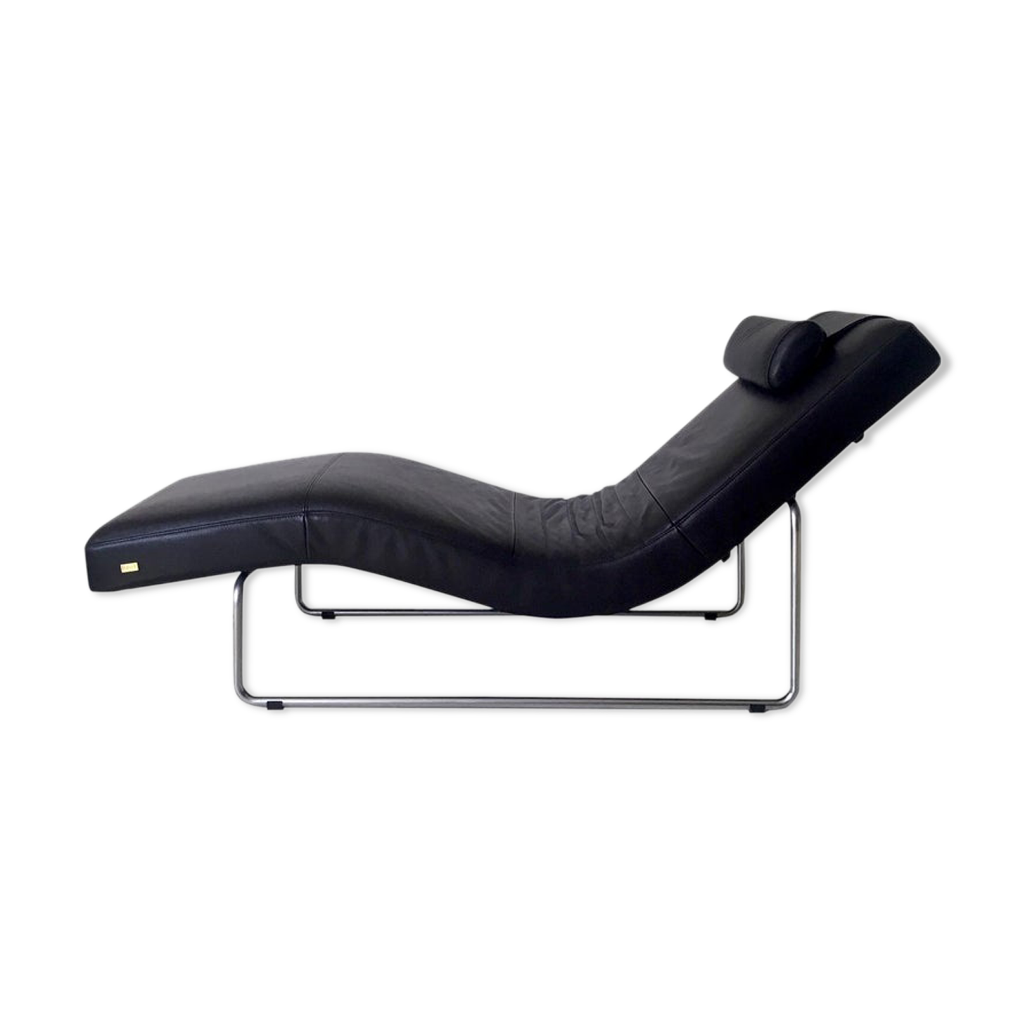 Black leather adjustable lounge chair by Rolf Benz, Basix series