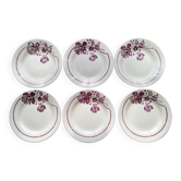 6 old earthenware dinner plates from saint amand