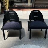 Pair of Patrice Bonneau designer chairs - Genexco Edition - 1980s