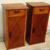 Oak bedside tables, vintage pair