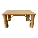 Vintage rattan low stool, 60s