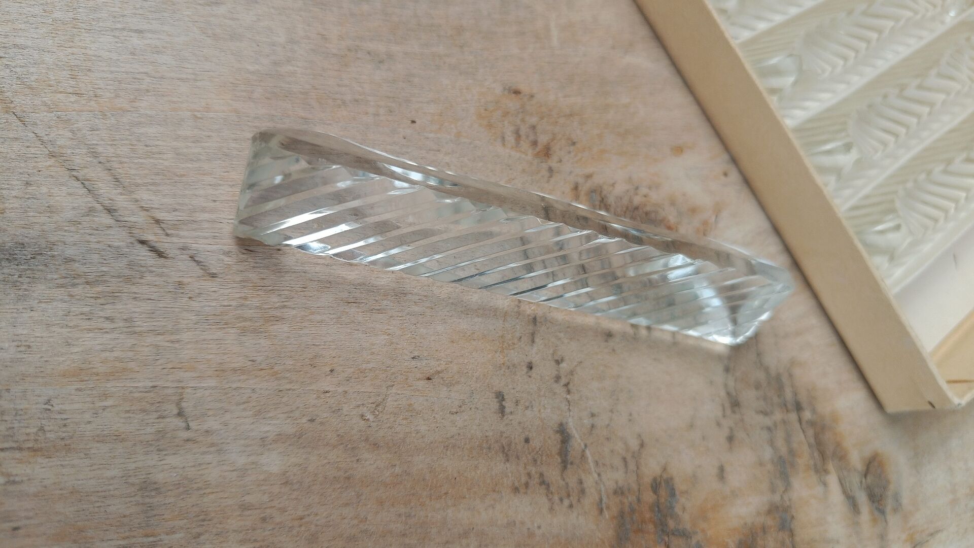 Lot de 12 porte-couteaux doubles vintage en cristal avec boîte